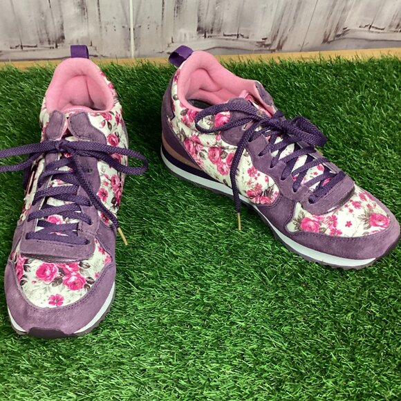 Sketchers Hollywood Rose Sneakers Pink Purple Floral 11 - Picture 1 of 11